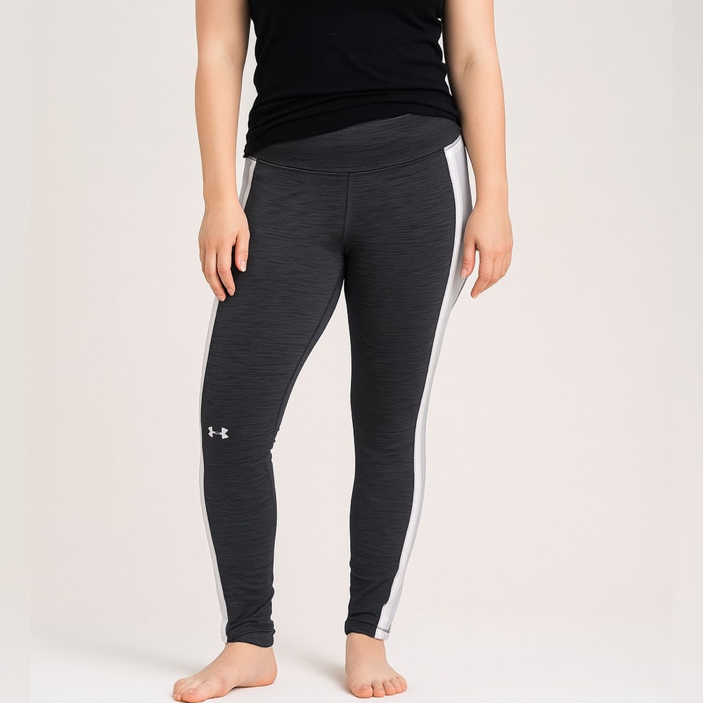 Under Armour Women's Leggings Size Small Grey Cream Fitted Athletic‎